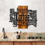 Wallity Coffee Mixed - Accesorio decorativo de pared en nogal y negro